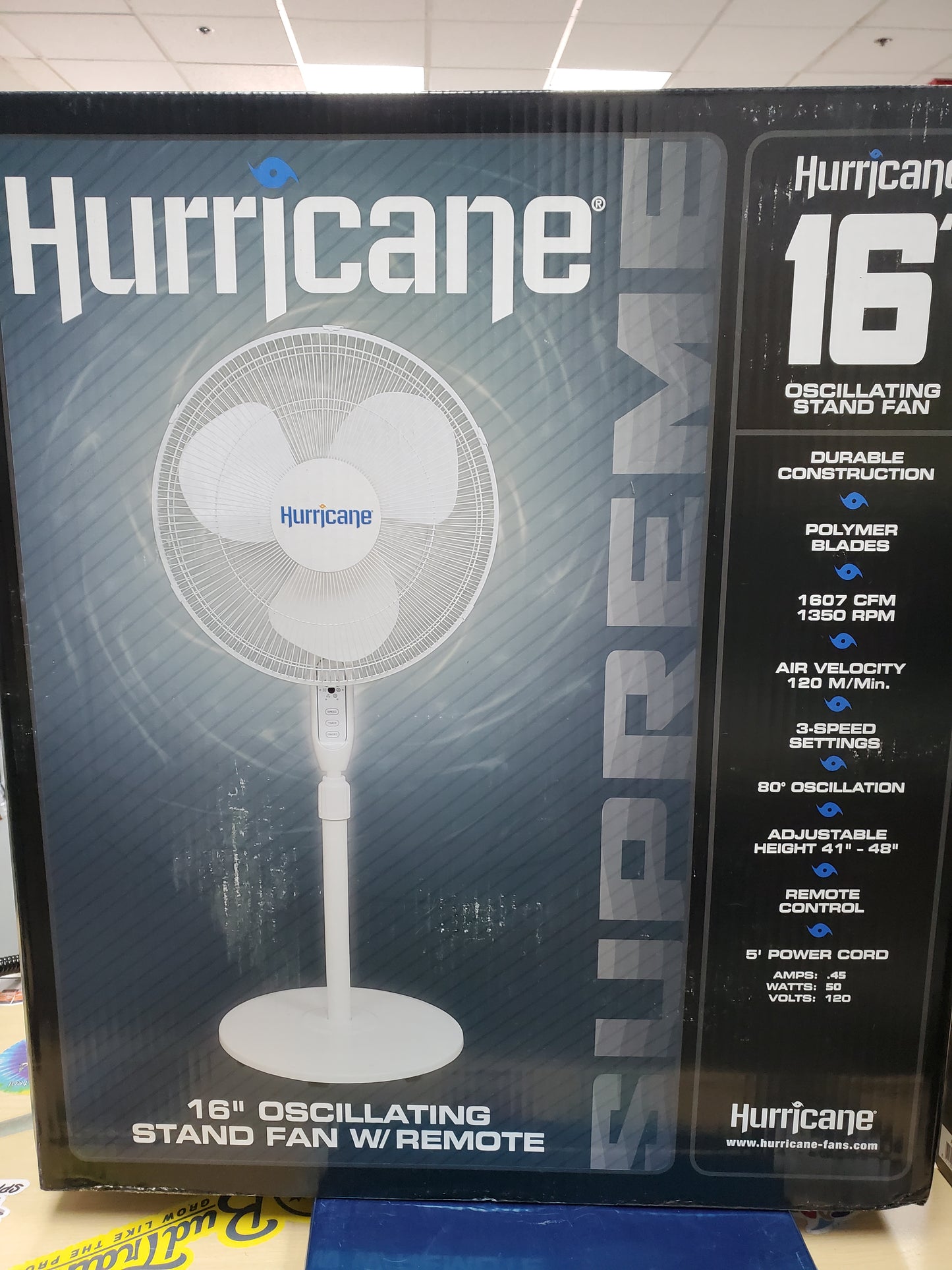 Hurricane Supreme Oscillating Stand Fan w/ Remote 16"