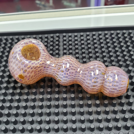 4" Spoon Bubble Trap with Silver Fumed - Amber