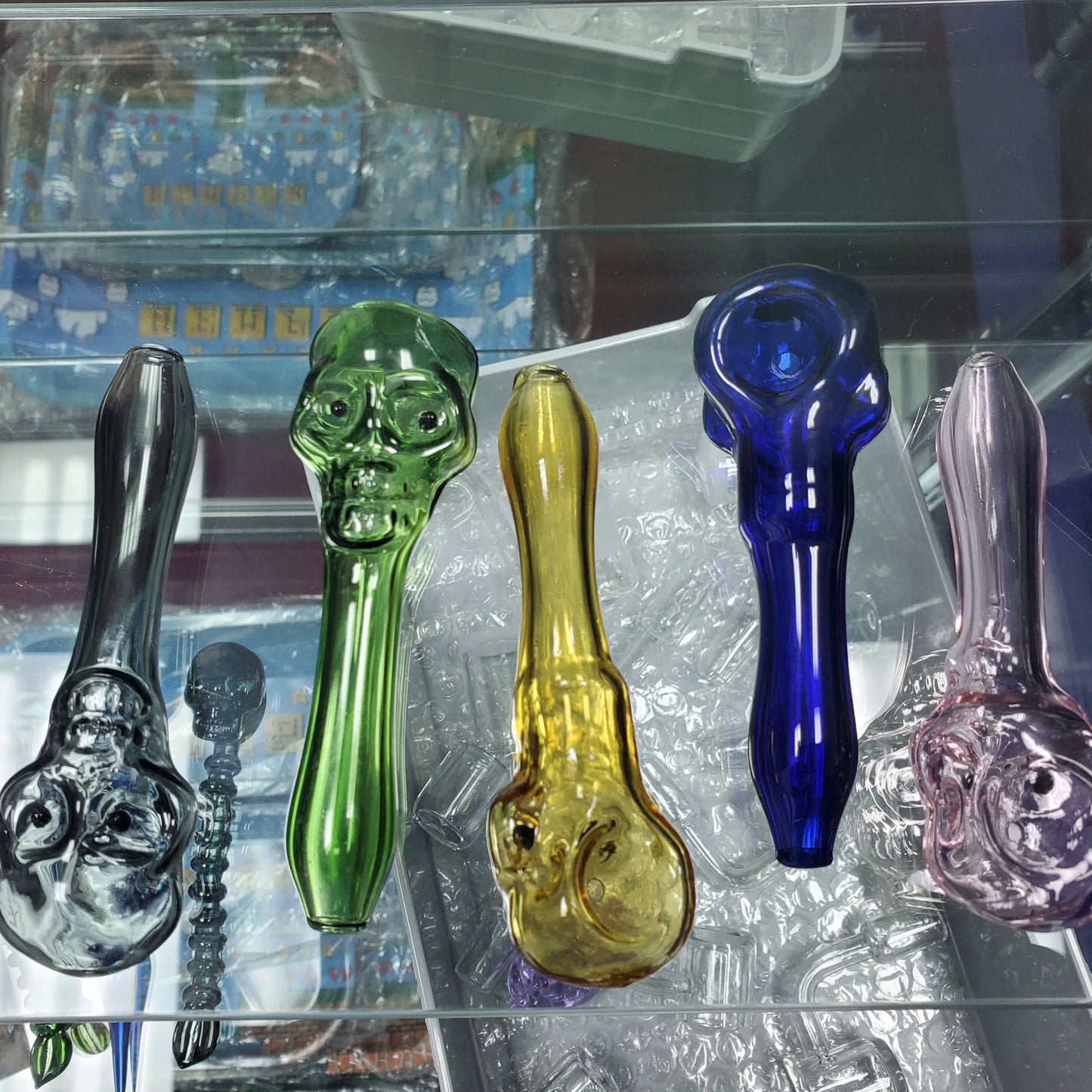 4" Glass Skull Assorted colors