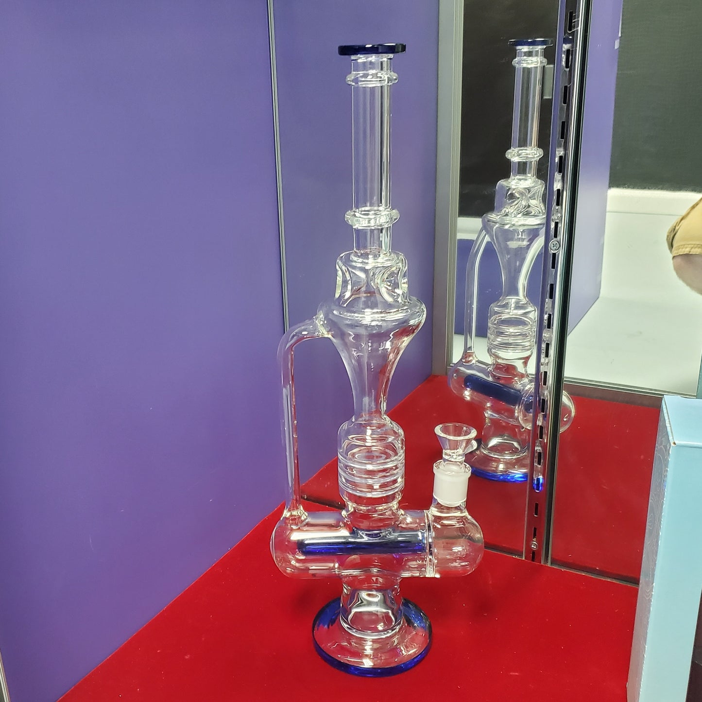 18" Recycler - inline perc - Blue