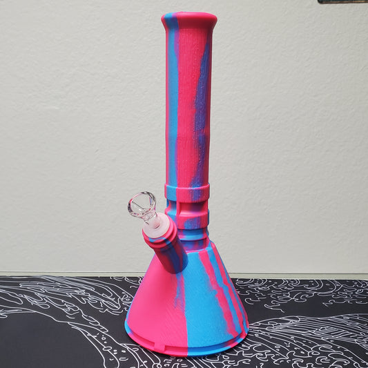 Silicone 12" Beaker - Pink/Blue