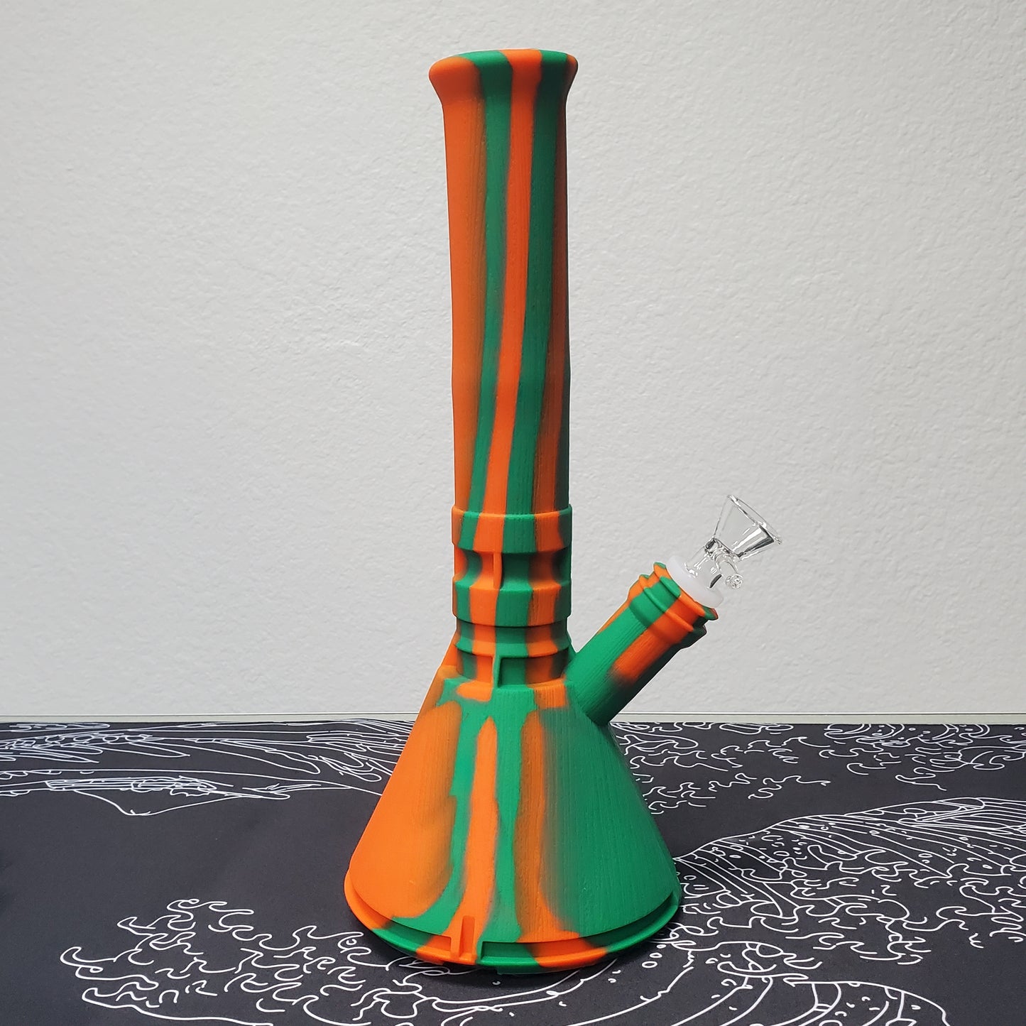 Silicone 12" Beaker - Orange/Green