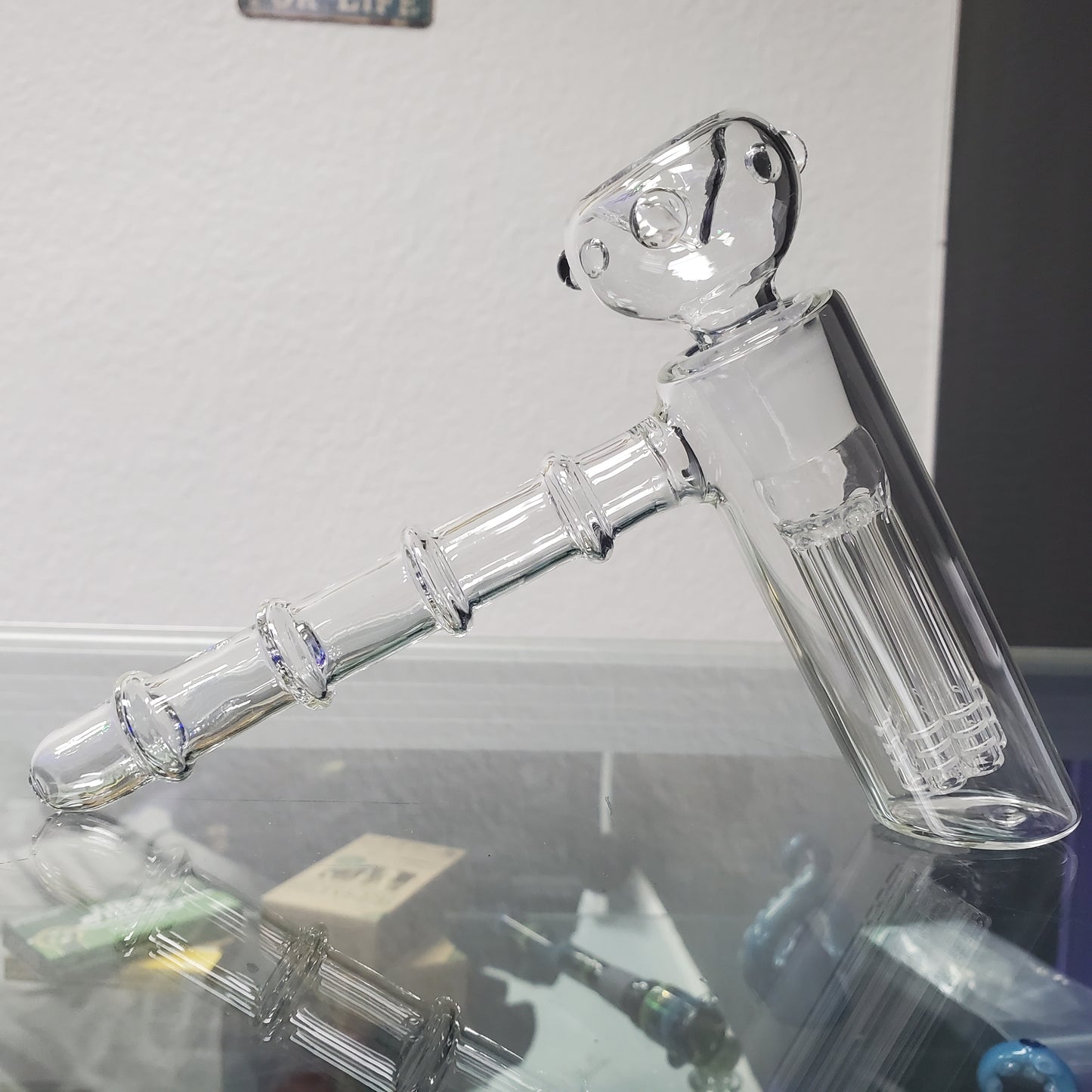 Glass Hammer Bubbler w/ Perc - Clear