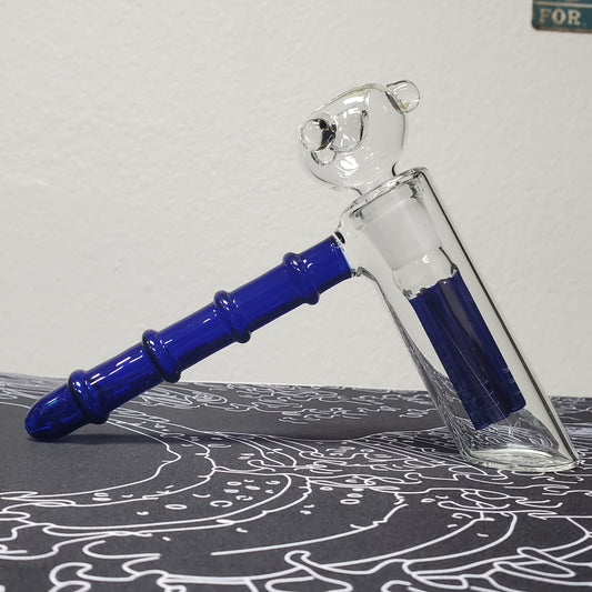 Glass Hammer Bubbler w/ Perc - Blue