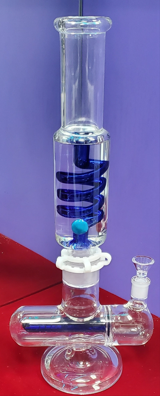 18" Glycerin Coil w/ Inline perc - Blue