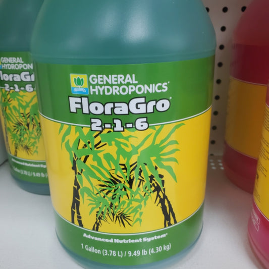 General Hydroponics Floragro Plant Food, 2-1-6 1gallon