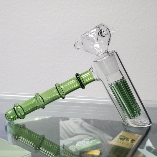 Glass Hammer Bubbler w/ Perc - Green