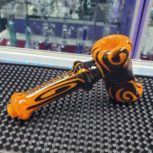 Phoenix Star 5.2" Glass Hammer - Black/Orange