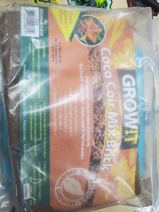 GROW!T Coco Coir Mix Brick, pack of 3