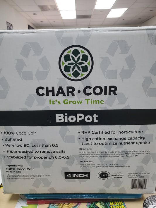 Char Coir BioPot, 4 inch